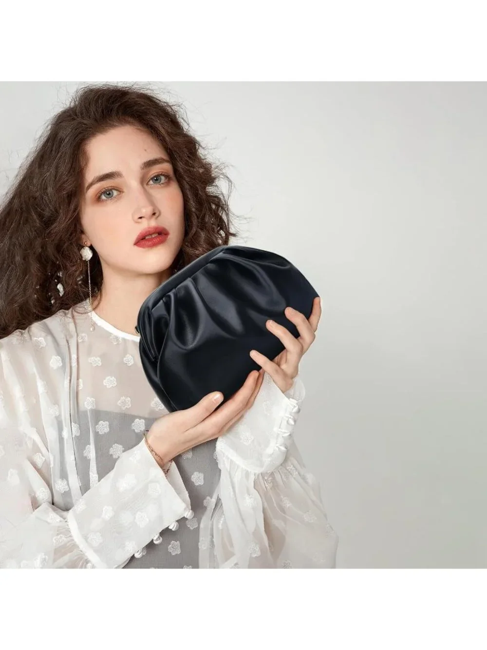 👜 Women's Black PU Leather Evening Clutch Purse with Removable Chain Strap